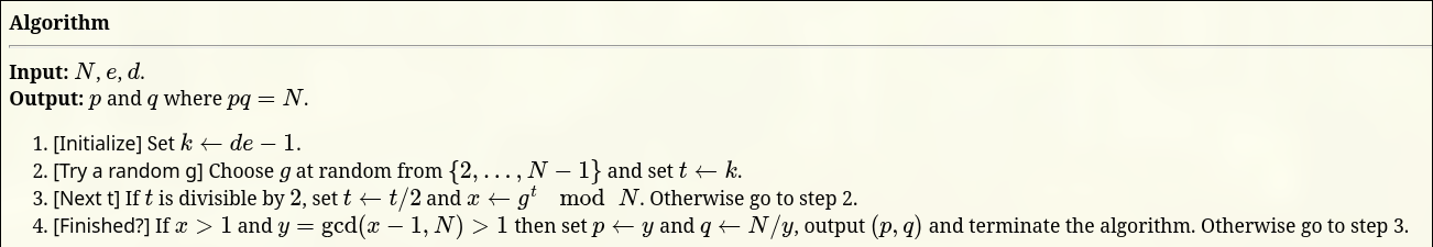factor N given d